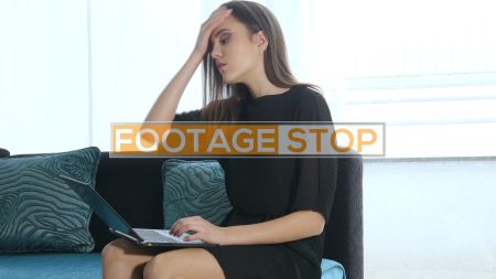 millennial-business-woman-frustrated-stock-footage